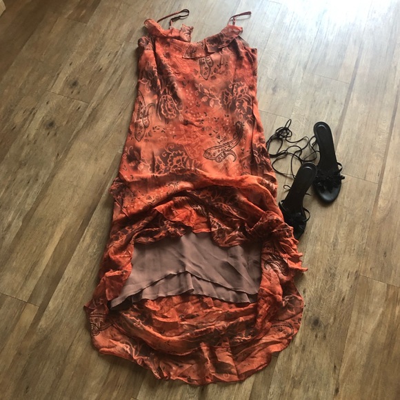 Sexy Silk Asymmetrical Maxi Dress - Picture 4 of 8